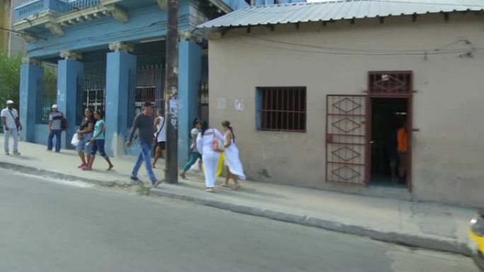 阳光普照的哈瓦那街道和古巴的生活方式-古巴