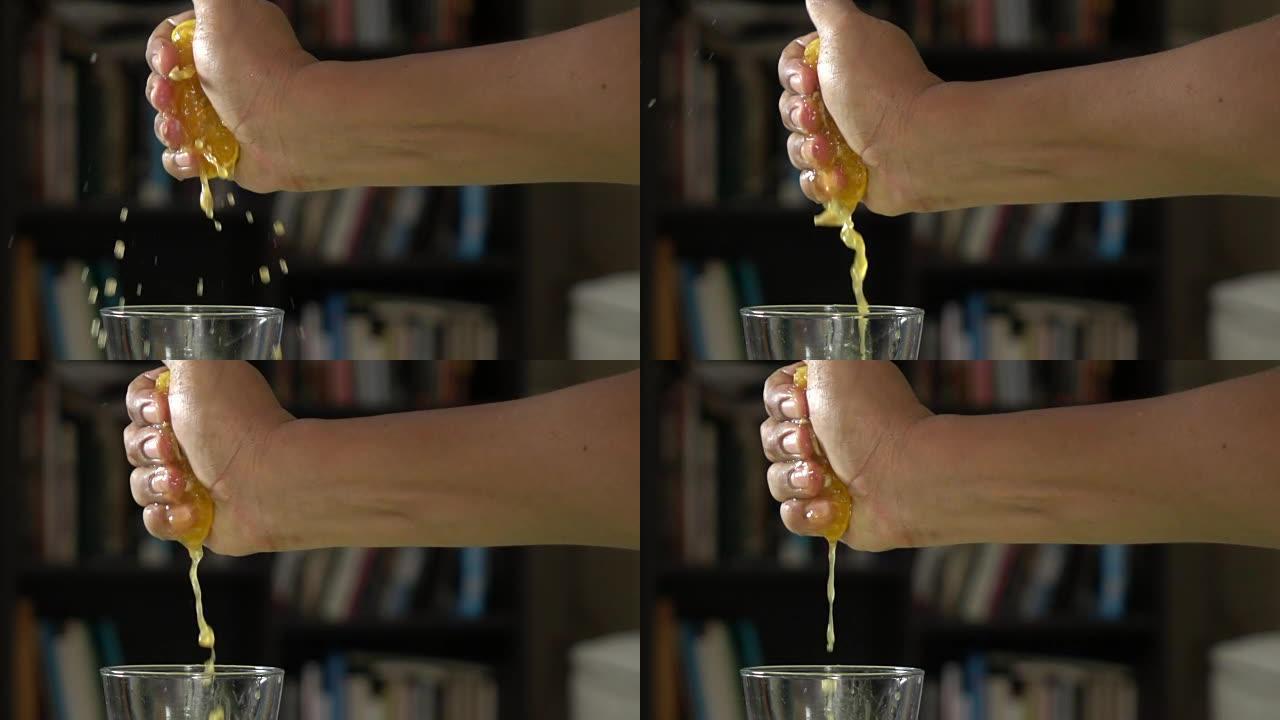 手榨橙汁慢动作