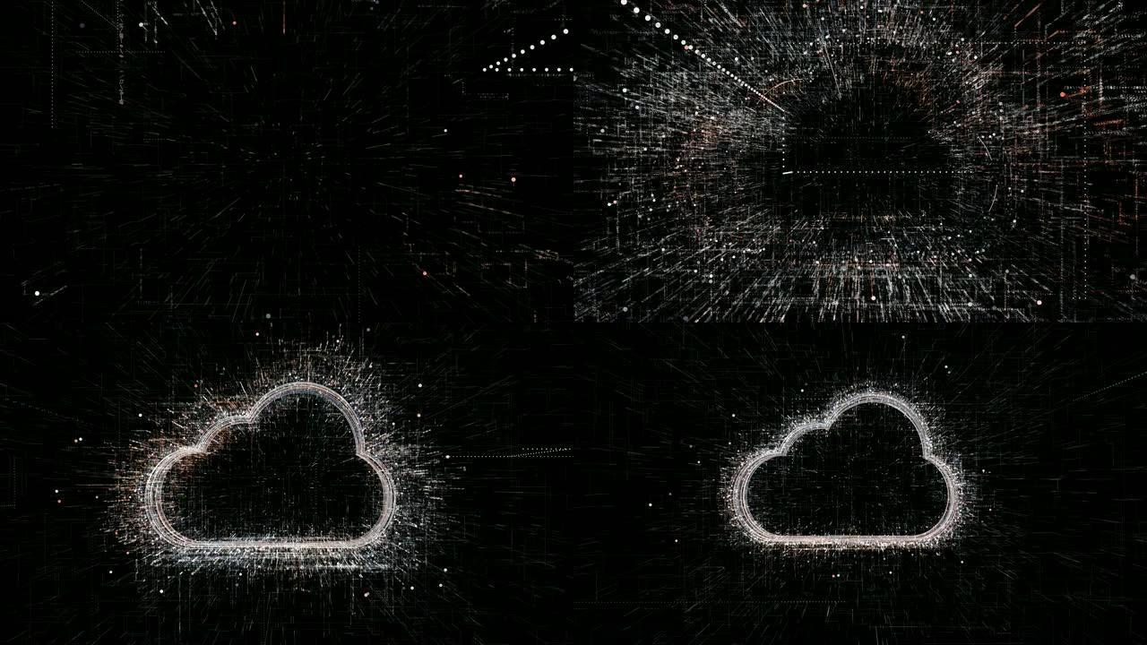 云技术、抽象三维信息技术动画