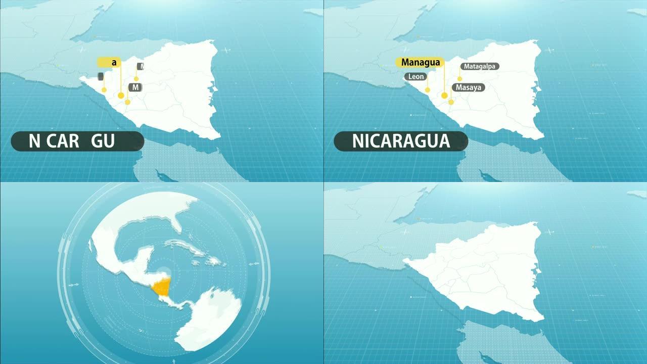 尼加拉瓜的地图
