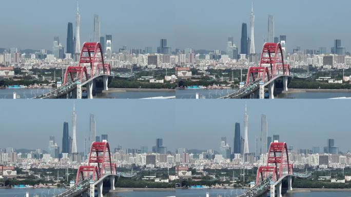 广州番禺新光快速新光大桥航拍珠江新城