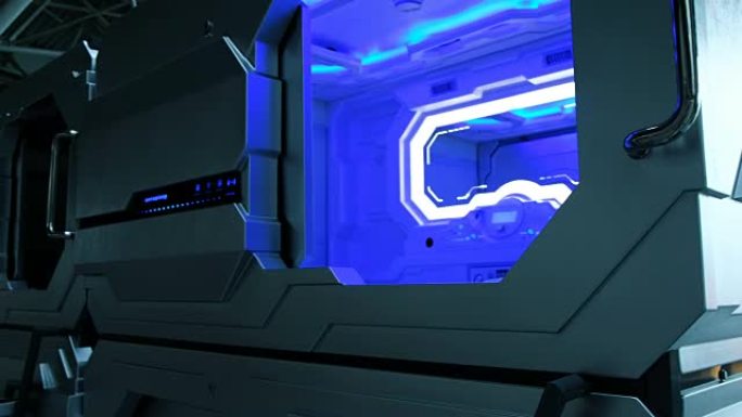 两层公寓睡眠盒，带霓虹灯，可在机场睡觉的太空舱容器