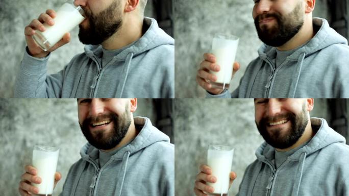 年轻人喝牛奶