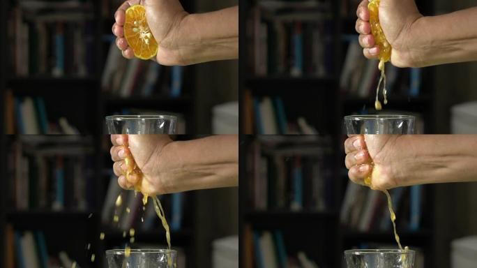 手榨橙汁慢动作