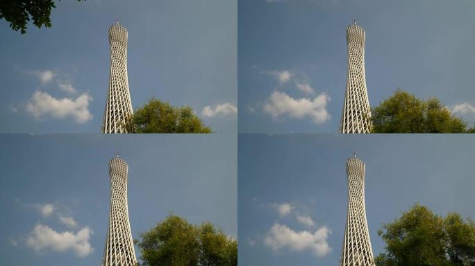 广州市晴天著名塔顶全景4k中国