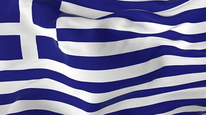 挥舞着环绕的旗帜作为背景希腊