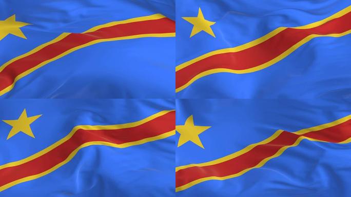挥舞着环形的旗帜作为背景刚果民主共和国