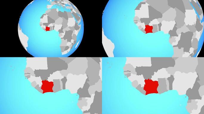 在globe上放大到象牙海岸