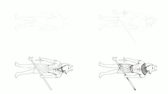 手绘的阿努比斯木乃伊视频剪辑