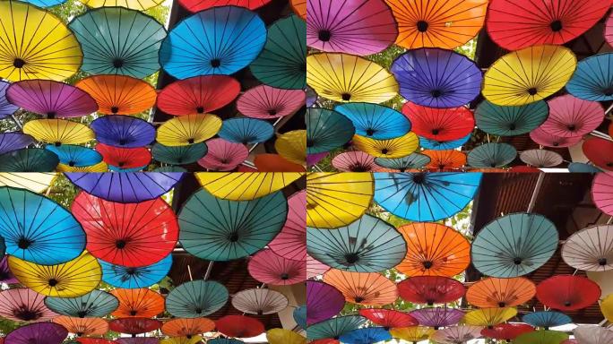 如何制作泰国清迈博桑村纸制工艺品的工艺雨伞。