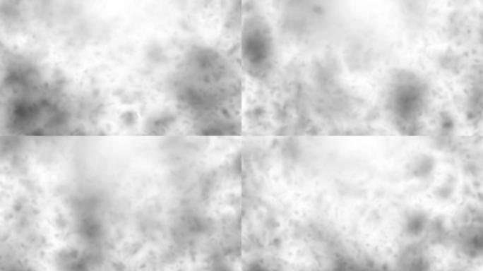 抽象烟雾纹理运动视频。黑白分形背景。