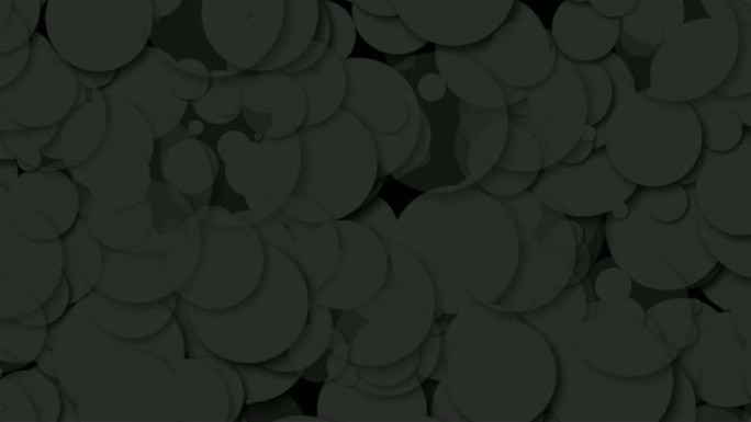 许多黑色混沌圆形粒子，计算机生成抽象背景，3D渲染背景