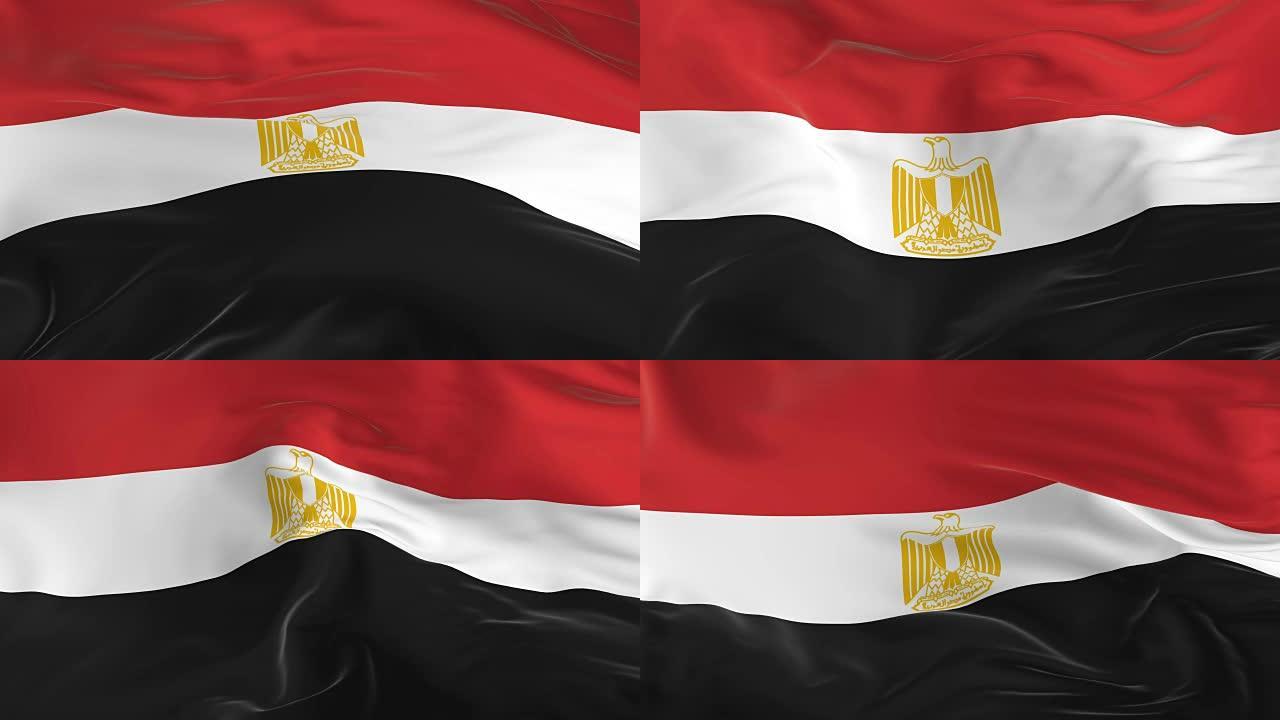 挥舞着环形的旗帜作为埃及的背景