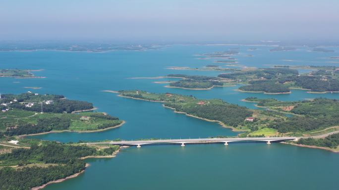 漳河 道子河 航拍漳河大景 岛屿 湖中岛