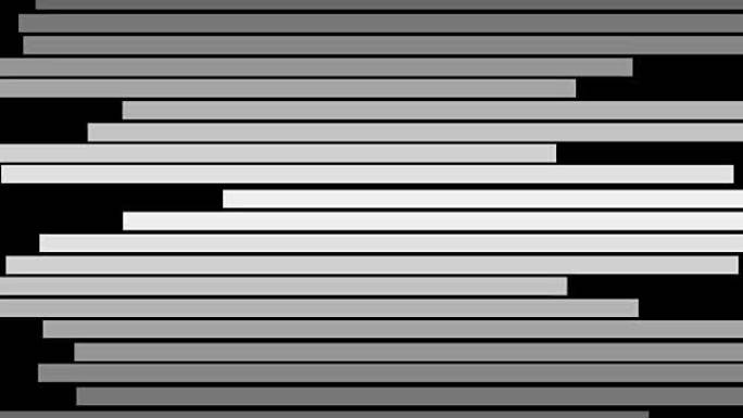 在水平运动背景上移动的抽象黑白线。