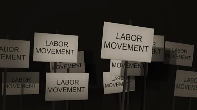 挥舞着抗议或意识系列的标语-劳工运动