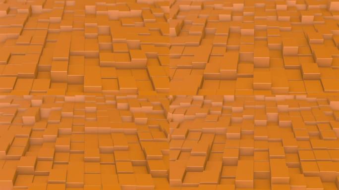 抽象立方体移动。3d动画背景
