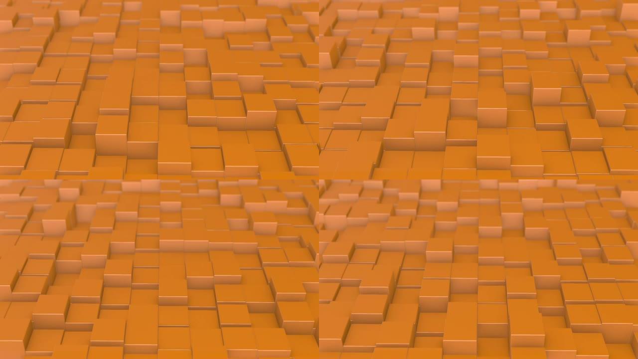 抽象立方体移动。3d动画背景