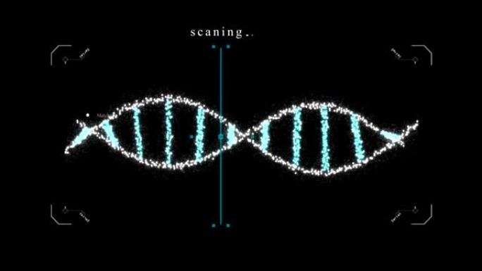 生物工程基因修饰转基因生物。设计DNA概念。深色背景