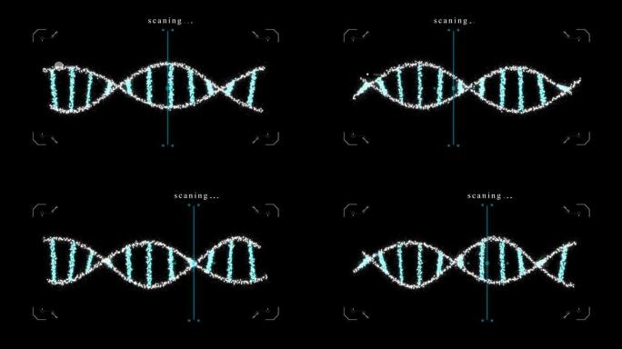 生物工程基因修饰转基因生物。设计DNA概念。深色背景