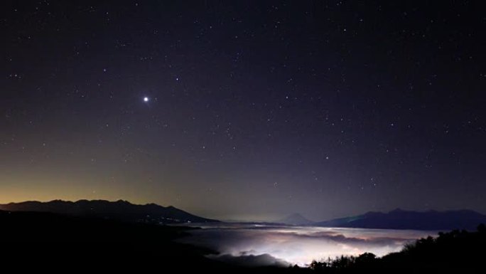 塔卡博奇高原富士山夜景的延时