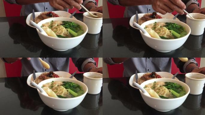 虾饺馄饨汤面汤