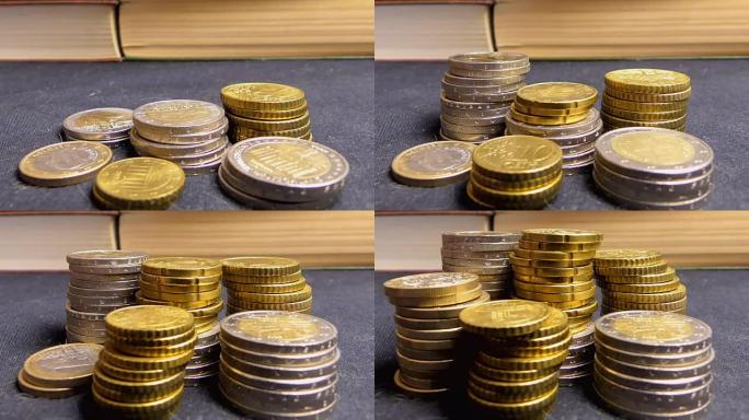 金融增长硬币堆栈概念