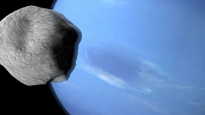 卫星Proteus，海王星行星的内月，绕海王星行星运行