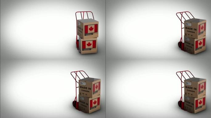 加拿大制造带盒子旋转DX的红色手推车