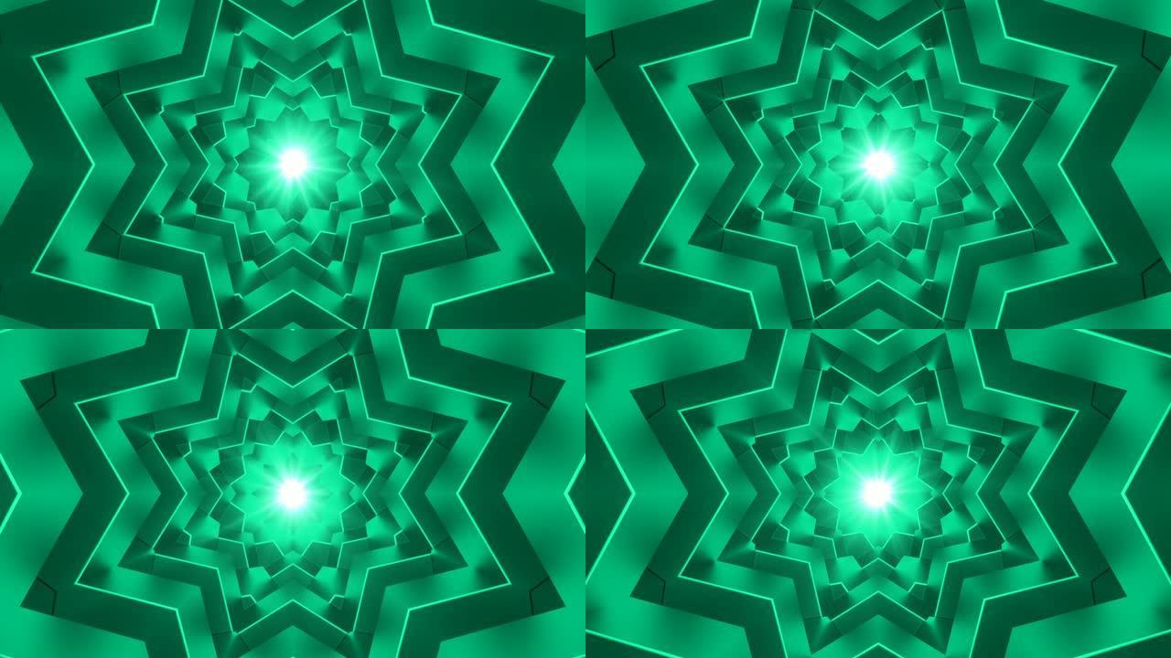 绿松石星万花筒背景循环视频