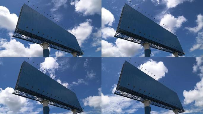 空的巨型广告牌，云层移动