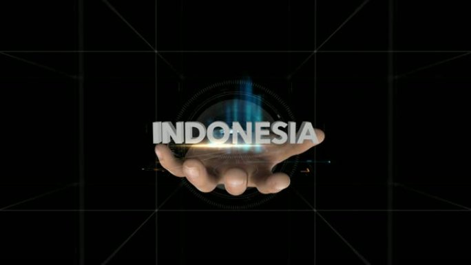 Hand揭示全息图-印度尼西亚