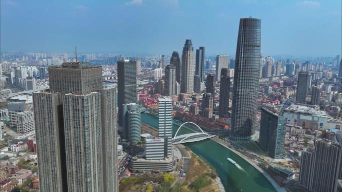 【合集】天津城市建筑风光航拍CBD鸟瞰