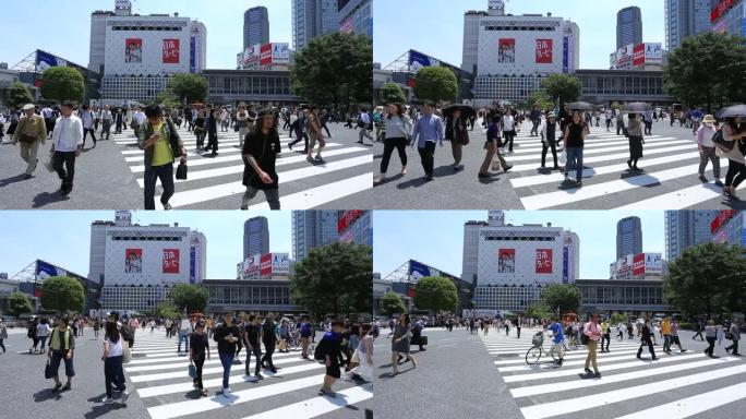 日本首都东京涩谷穿越的时间流逝