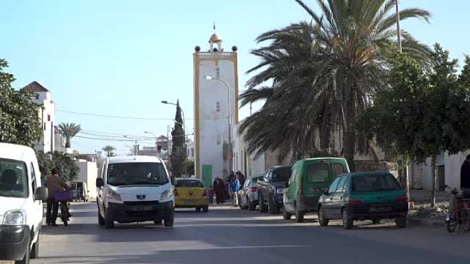 突尼斯一个安静的阿拉伯小镇上的街道