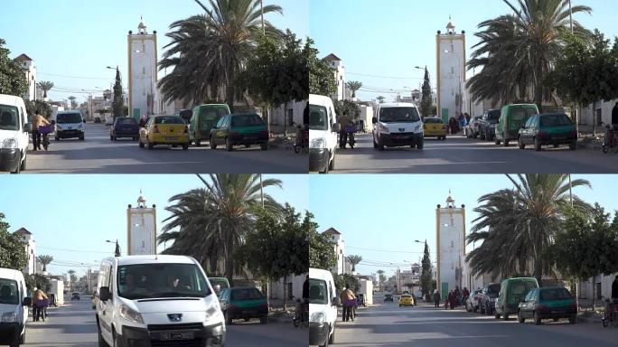 突尼斯一个安静的阿拉伯小镇上的街道