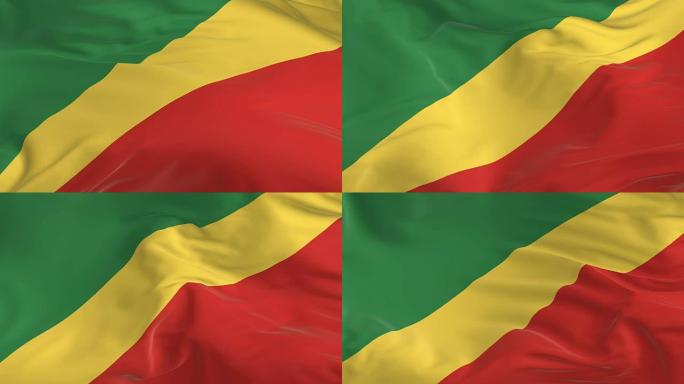 挥舞着环形旗帜作为背景刚果共和国