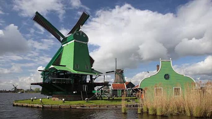 荷兰赞斯山的风车