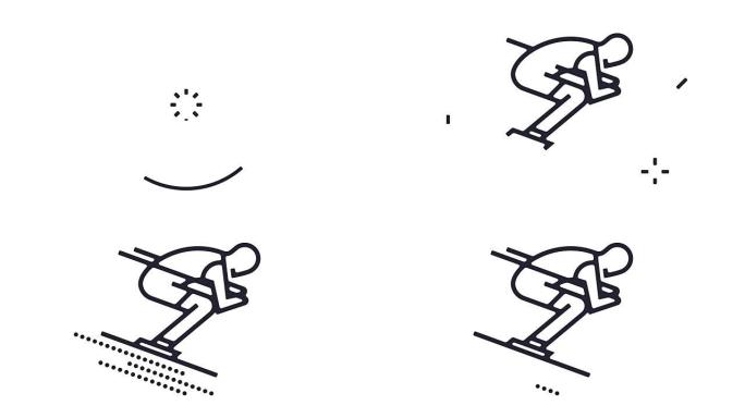 滑雪线图标动画