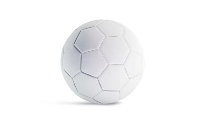 空白白色足球模型，前视图，环形旋转