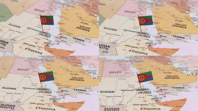 带国旗的厄立特里亚
