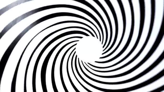 带有黑白线的圆圈自旋催眠