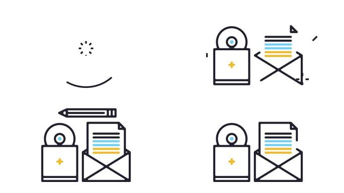 企业标识线图标动画