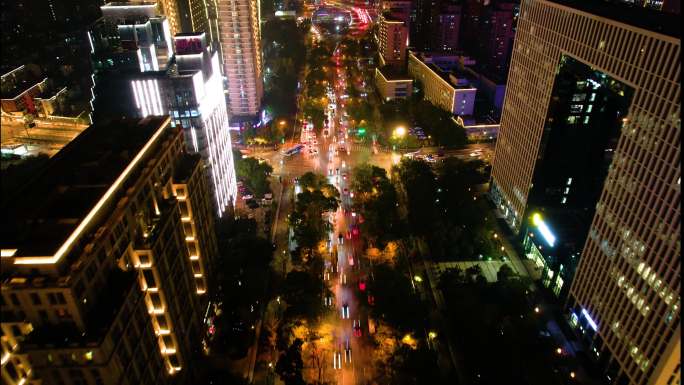 杭州西湖区天目山路学院路夜景车流延时_1