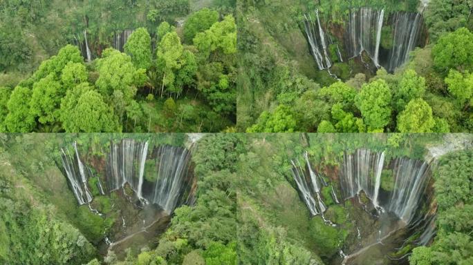 印度尼西亚4k的Tumpak Sewu瀑布