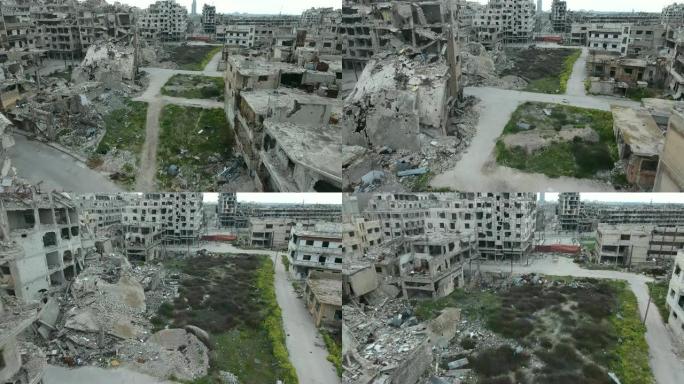 爆炸后在阿勒颇大街上的天线