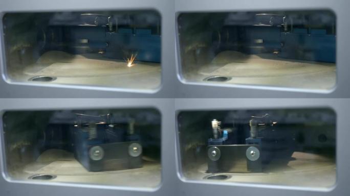 金属工作室激光烧结机。3D打印机打印金属。
