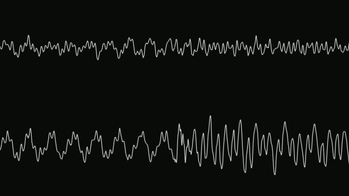 视频合成-动态波形。抽象的音乐模式。示波器信号回路背景。