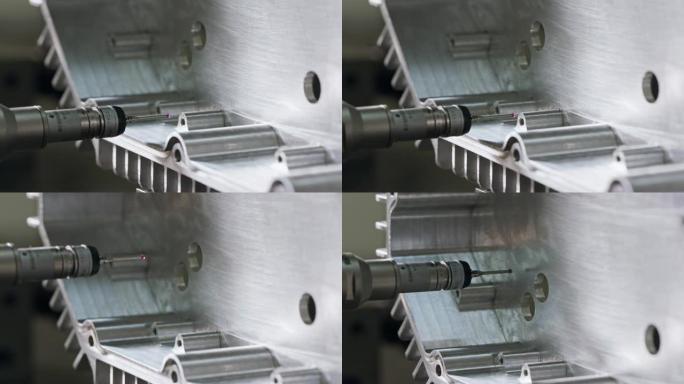 坐标测量机三坐标测量机测量金属零件的宏观镜头