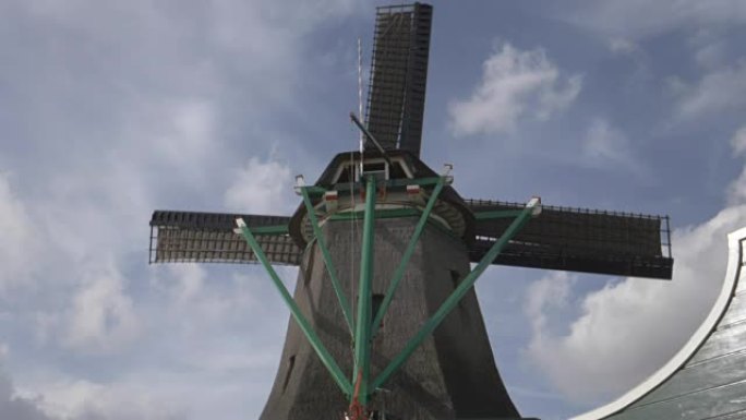 180p 17% 慢动作拍摄荷兰zaanse schans的风车